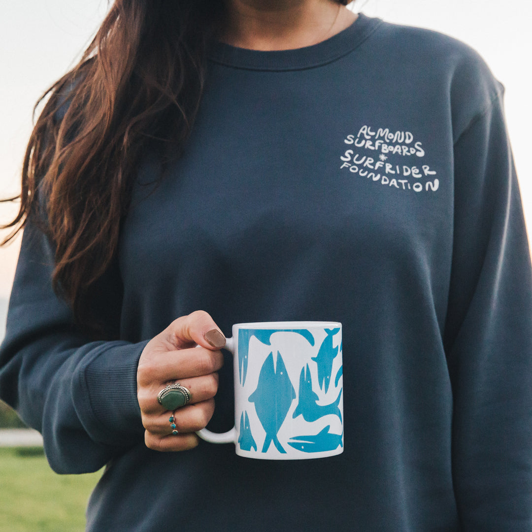 Almond x Surfrider Script Crew Neck Sweater
