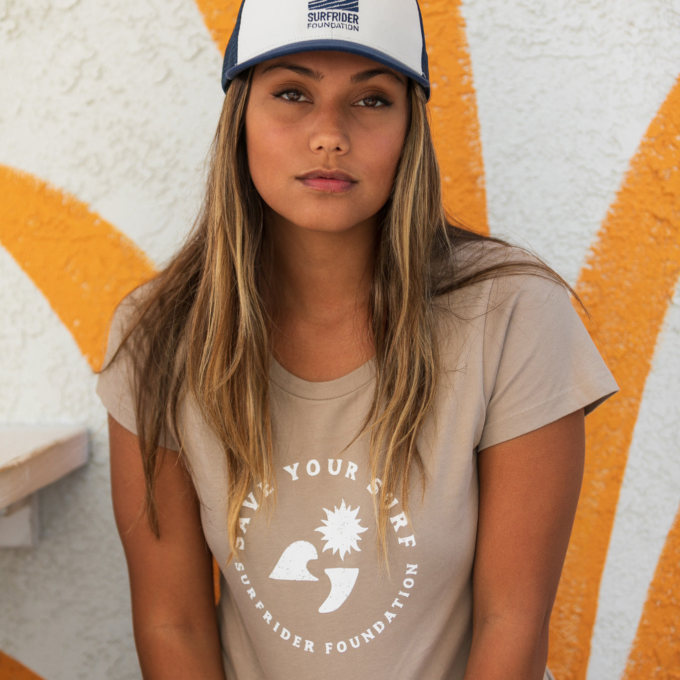 Womens Save Your Surf Tee - Oatmeal