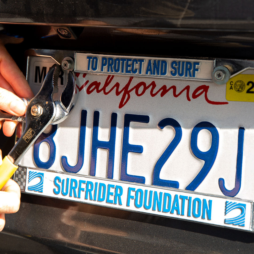 To Protect and Surf Chrome License Plate Frame The Surfrider Foundation