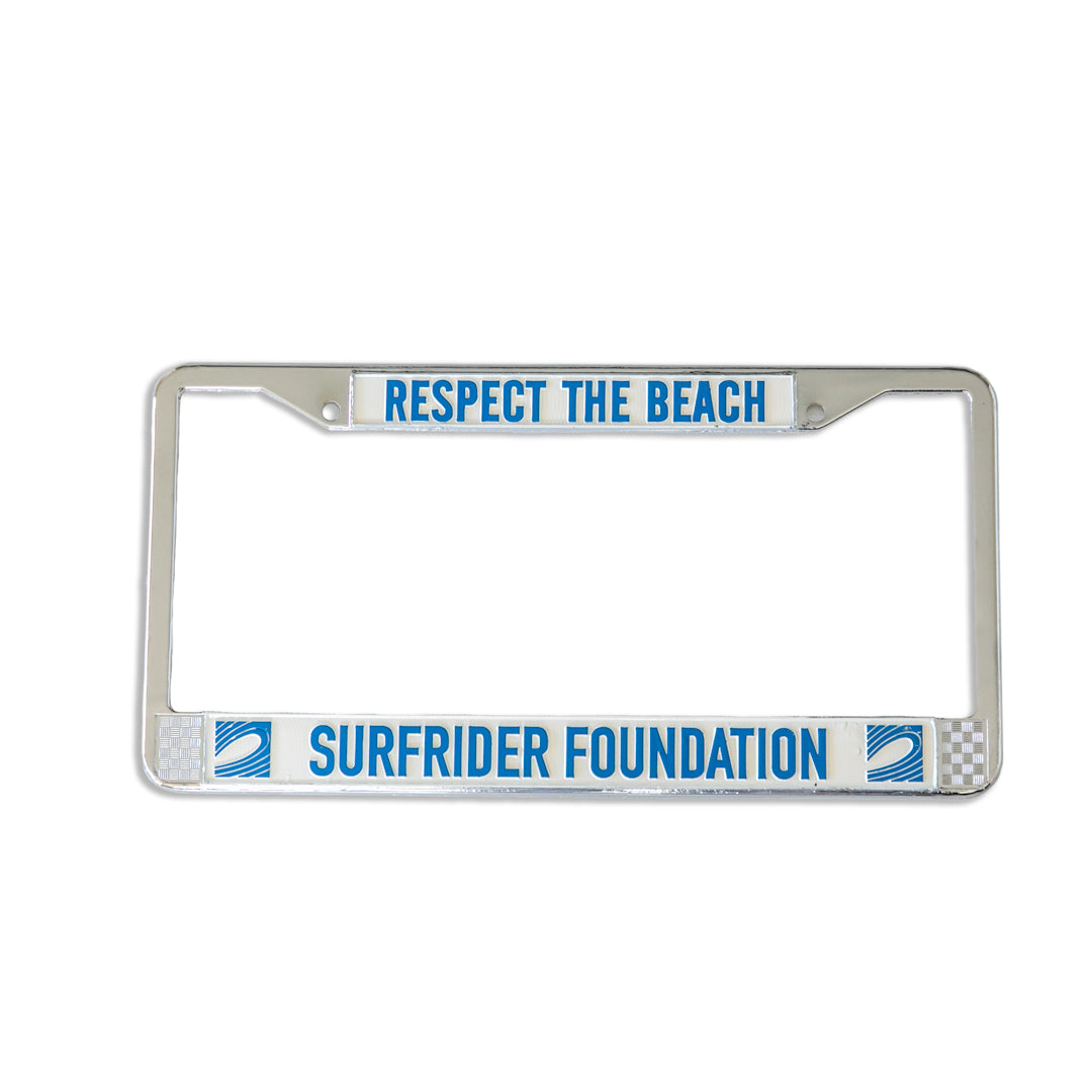 Respect The Beach Chrome License Plate Frame